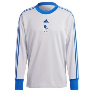 Adidas Italy Long Sleeve Goalkeeper Jersey  Grey & Blue Size Small HT3473 New